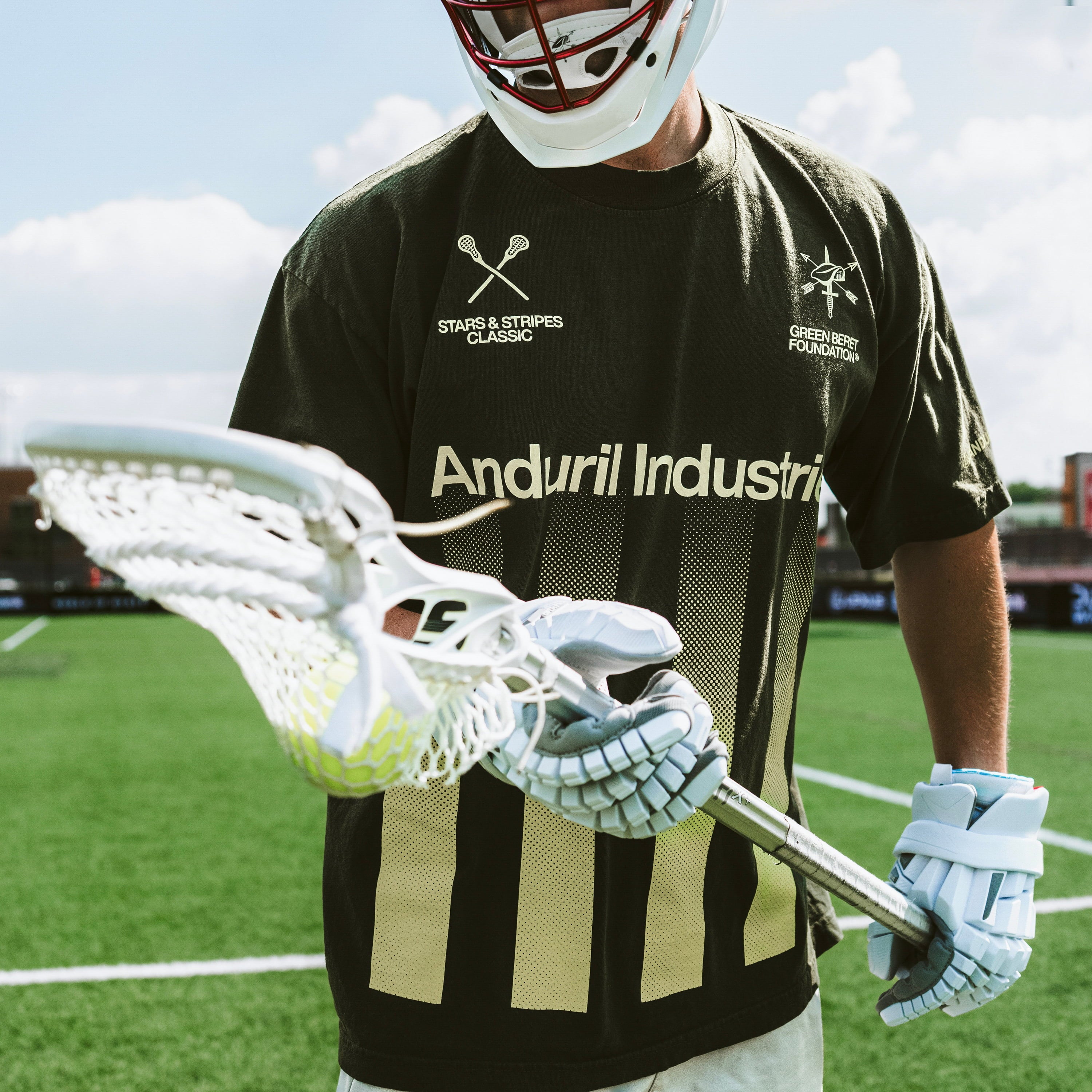 Anduril X Premier Lacrosse League Green Beret Foundation T-Shirt
