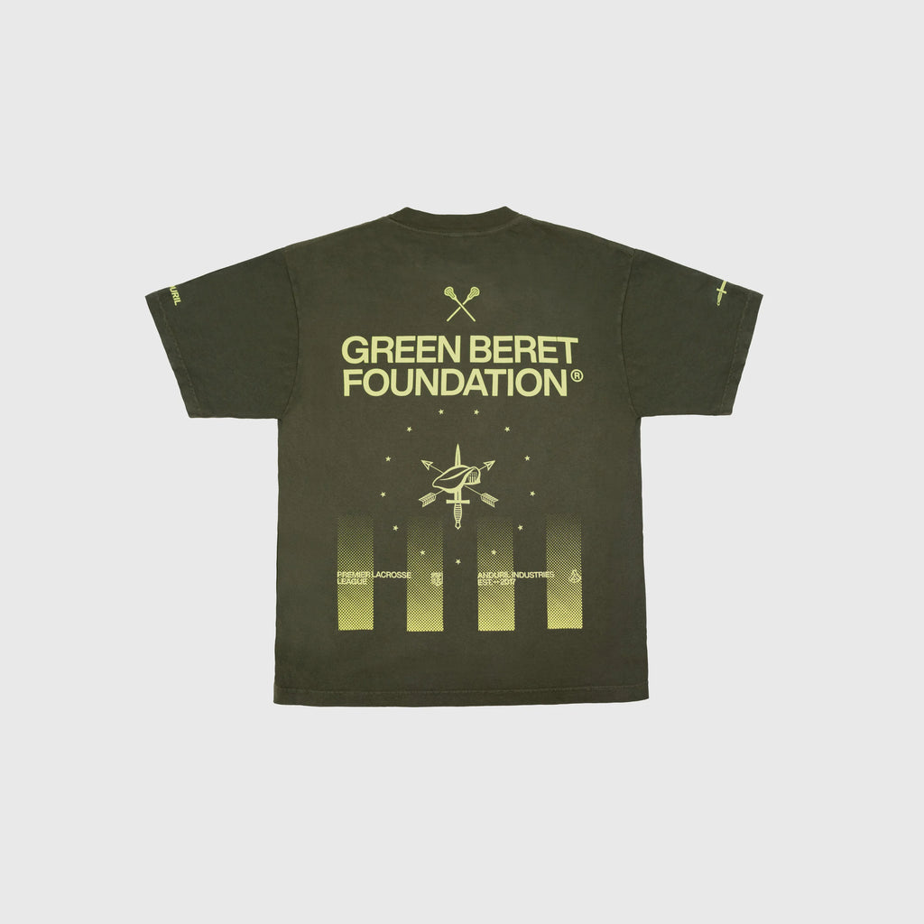 Anduril X Premier Lacrosse League Green Beret Foundation T-Shirt