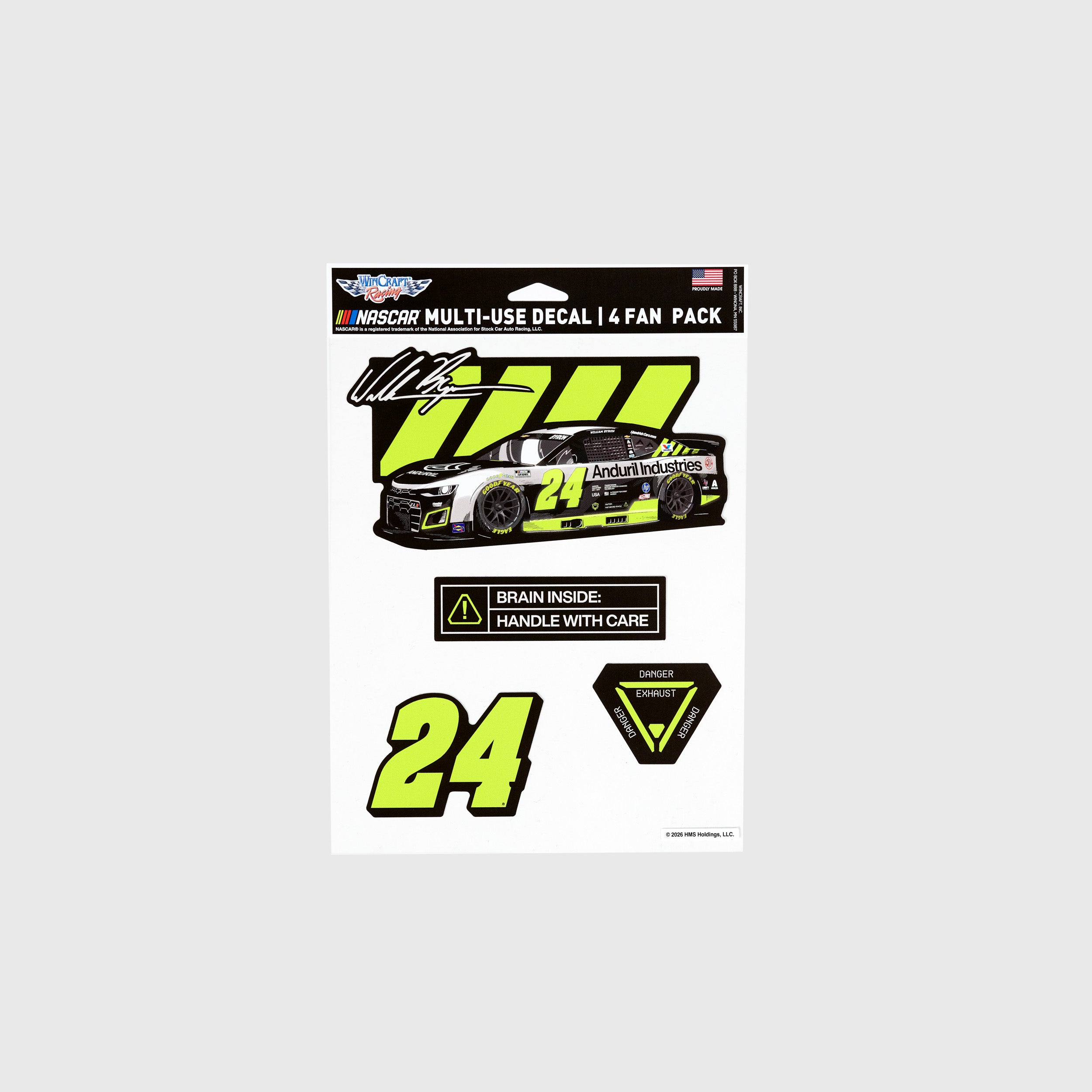 Anduril 250 #24 Cup Car 4-pack Decal Stickers